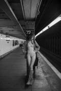 Waiting for her train