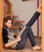 Reading in the doorframe