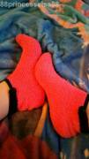 Stripping my [f]uzzy socks off. :)
