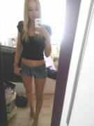 Blonde in her room