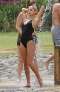 Pia Mia Perez Takes A Swimsuit Shower Outdoors