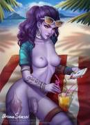 Widowmaker relaxing at the beach (AromaSensei)