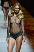 Eniko Mihalik see through top on the runway