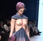 Pierced nipple on runway