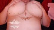 38 DD Tits with Temp Tattoos