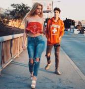 Lele Pons in an orange top