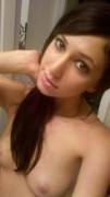 brunette teen topless selfpic