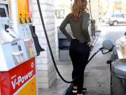 Milf with a cool ass at the gas station