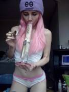 Pink Haired Stoner Girl