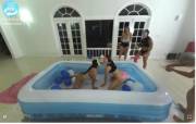 teen lesbian baby oil wrestling show!