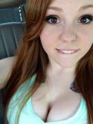 Cleavage. Redhead. Motherfucking Lip Bite. Ugh.