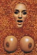 Rosie Jones covered in baked beans