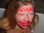 "whore" peed on