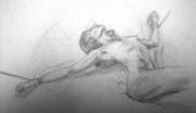 Chained by Lust - pencil sketch I did for a BDSM scenario
