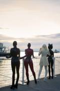 Admiring the water with her friends