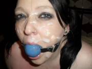 Blue eyes, blue ballgag