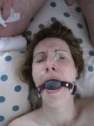 Ballgagged amateur