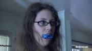 Blue panties, glasses