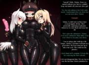 Cat Girl Week - Teasing the New Slave Girl [Females, Cat Girls, Slave Girls, Latex Body Suits, Yuri?, Bondage, Submissive, Nipple Licking, Clit Teasing]