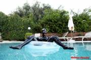 Lounging in the pool