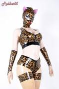 Leopard print latex kitty