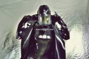 love my heavy rubber coat &lt;3 and how's your weekend?