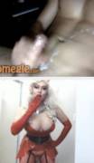 White cock blows a load for me
