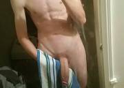 out of the shower