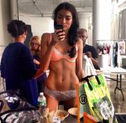 Backstage at the fashion show