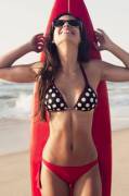 Smiling surfer-girl