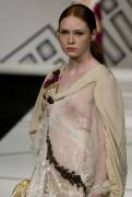 Karen Gillan nipple on the runway