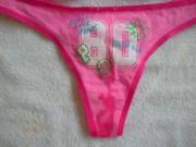 Little sister's Peace Love Pink small VS thong