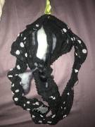 Here is a sexy polka dot thong she had... keyword “had”