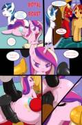 Royal Roast [F/M/M/M, Cadance x Shining x 2 OCs, 2 Pages, Artist: Saurian]