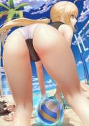 Saber playing Volleyball