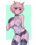 Mina in her lingerie