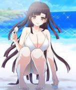 Mikan Tsumiki on the beach (Danganronpa 2)