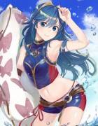 Lucina having fun at the beach