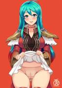 Eirika lifting her skirt (revolverwing)