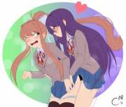 Yuri fucking Monika with a strap-on [CabronPR]