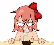 Sayori do a suck (animated GIF)