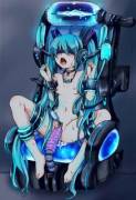 Hatsunie Miku in her personal custom chair