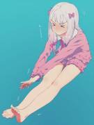 [Eromanga] Straining to reach her toes