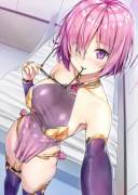 Mash trying Kama's outfit