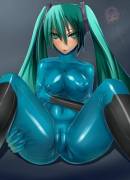 Hatsune Miku in a bodysuit