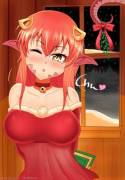 Miia Waiting Under the Mistletoe