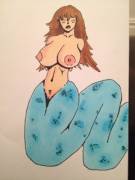 Had a go at drawing a lamia, feedback?