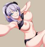 Dagashi Kashi's huge boob selfie