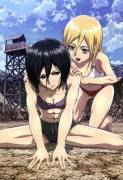 Sexy abs on Mikasa