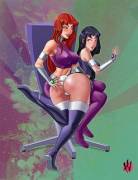 Starfire spanking Blackfire